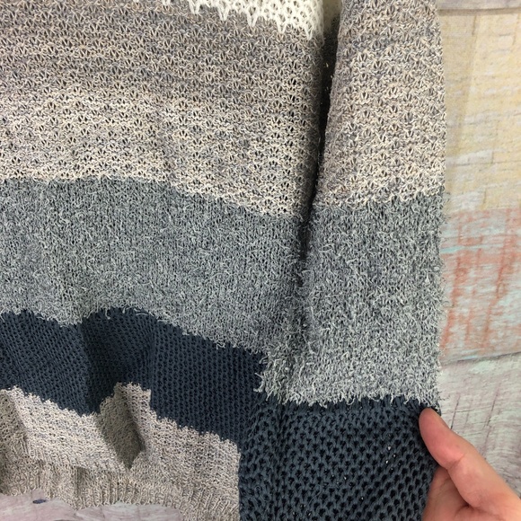 CENY Striped Pullover Crewneck Sweater in Oatmeal - Picture 3 of 6